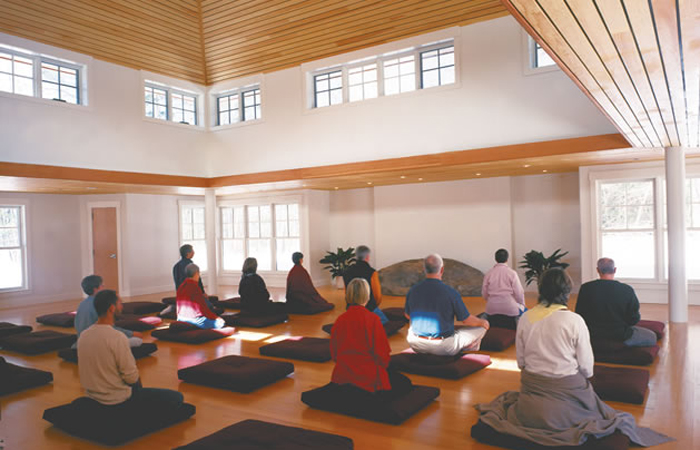 The Forest Refuge meditation hall - a deeply silent space.